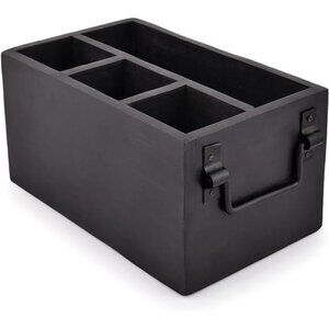 Mango Wood Flatware Caddy Utensil Holder with Napkin Holder Kitchen Organizer